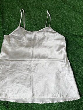 Modern Movement Ivory Satin Cami Lingerie Top Spaghetti Strap Sleeveless Size S